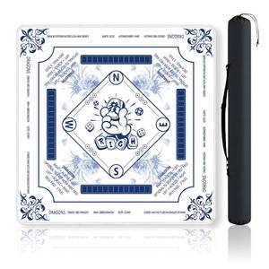 lot 48772 image: Mahjong Table Mat with Rules 31.5 x 31.5 Neoprene Rubber Square White Gaming Mat - Anti-Slip, Noise Reduction Durable & Easy to Clean for Mahjong Tiles, Poker, Dominoes & BoardTile Games (White) - Retail $20