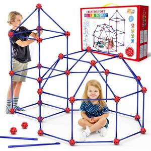 lot 61701 image: Fort Building Kit for Kids,STEM Construction Toys, Christmas & Birthday Gift for 4 5 6 7 8 9 10 11 12 Years Old Boys and Girls,Ultimate Creative Set for Indoor & Outdoors Activity,140 Pcs,Original - Retail $41