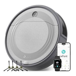 lot 3952 image: Lefant M310 Robot Vacuum Cleaner 4500Pa Suction, Ultra-Slim & Quiet, PreciSense Obstacle Avoidance, WiFiAppVoice Control, 160-Min Runtime, Self-Charging Ideal for Pet Hair & Hard Floors (Gray)