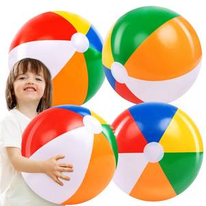 lot 41643 image: JOYIN 4-Pack 20 Beach Balls - Large Rainbow Beach Ball Inflatable Pool Toys for Party Supplies Decorations, Adults Kids Birthday Luau Summer Beach Water Games Beachball Party Favors - Retail $12