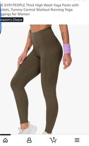lot 41668 image: Womens High Waist Yoga Leggings with Pockets XL- Retail $15