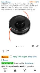 lot 41670 image: String Trimmer Replacement Head - Retail $11