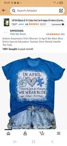 lot 41671 image: Autism Awareness Blue Long Sleeve T-Shirt Small- Retail $8
