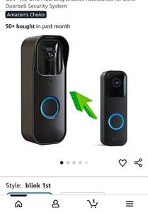 lot 41675 image: Blink Video Doorbell Security System with Mounting Bracket - Retail $79