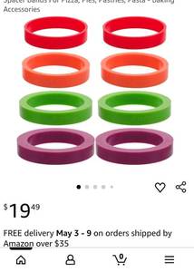 lot 41685 image: Silicone Spacer Bands for Baking Set of 8 - Retail $15