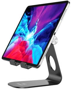 lot 41704 image: Doboli Tablet Stand Tablet Holder for Desk Adjustable Stand Foldable Tablet Holder Compatible with Ipad Galaxy Tab iPhone Kindle Black