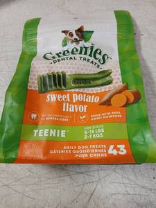 lot 41710 image: Greenies Sweet Potato Teenie Dental Dog Treats 12oz - Retail $8