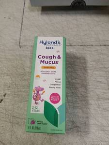 lot 41714 image: Hylands Kids Cough & Mucus Daytime Natural Relief 4 fl oz - Retail $8