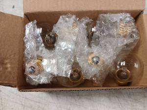 lot 41749 image: Set Of 8 Light Bulbs with Brass Base - Retail $5