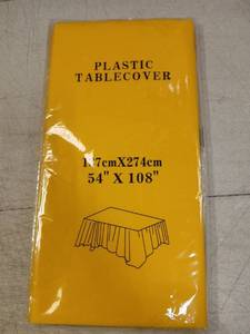 lot 41777 image: Yellow Plastic Tablecloth 54x108 inches Set Of 3