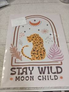 lot 41780 image: Stay Wild Moon Child Leopard Print Wall Art - Retail $15