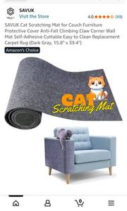 lot 43847 image: Cat Scratching Mat brown Self-Adhesive Furniture Protector - Retail $15