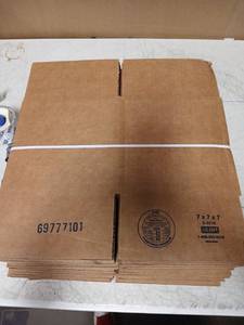 lot 43858 image: Uline Small Cardboard Shipping Boxes 7x7x7 Inch - Retail $15