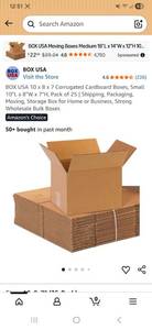 lot 43859 image: Corrugated Cardboard Shipping Boxes Small Size Pack 7 x 7 x 7 - Retail $15