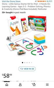 lot 43866 image: Osmo Little Genius Educational Learning Games Kit - Retail $60