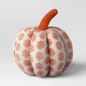 lot 9197 image: Block Print Shaped Pumpkin Throw Pillow Orange - Threshold - Retail $30