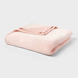 lot 9216 image: FullQueen Microplush Blanket Pink - Threshold - Retail $40