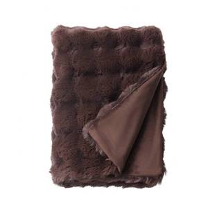 lot 9237 image: Bubble Faux Fur Throw Blanket Chocolate Brown - Retail $25