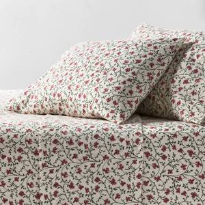 lot 9244 image: Full Christmas Ultra Soft Flannel Sheet Set Ivory Floral - Threshold - Retail $45