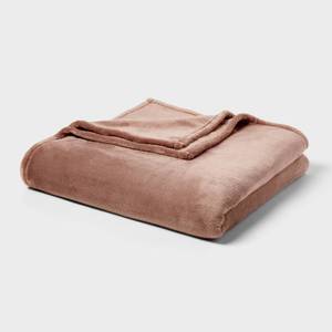 lot 9254 image: FullQueen Microplush Blanket Brown - Threshold - Retail $40