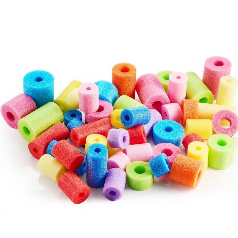 lot 56274 image: 30 Pcs Pool Noodles Bits Multicolor Craft Small Size Versatile Mixed Floating Pool Noodles Foam Rope Tube for Play or DIY Craft Multipurpose (Mixed Sizes, Pastel Colors) - Retail $19