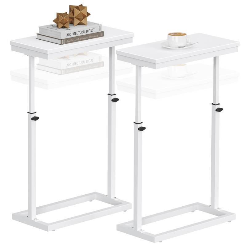 lot 56473 image: End Table, Side Table, Tall Couch Table, Sofa Table, Living Room, Bedroom, White TB01BW0832 - Retail $40