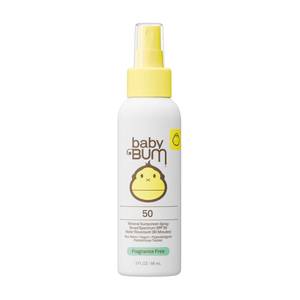 lot 27079 image: Baby Bum SPF 50 Sunscreen Spray - Mineral UVAUVB Face and Body Protection for Sensitive Skin - Fragrance Free - Travel Size - 3 oz - Retail $16