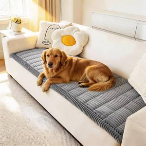 lot 27101 image: Couch Cover for Dogs Washable, Fuzzy Pet Couch Covers for 3 Cushion Sofa Pet Friendly, Non Slip Sofa Cover (Blue-Grey, 27.6 x 82.770 x 210cm) - Retail $51