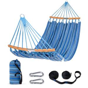 lot 27106 image: Brown, Hammock Double Hammock Outdoor Camping Portable Hammock with Carrying Bag & Tree Straps for Patio, Backyard, Balcony, Max 450lbs Capacity, Brown - Retail $100