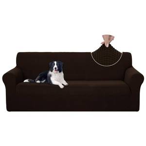 lot 27118 image: U-NICE HOME Stretch Couch Cover Sofa Cover Washable Sofa Slipcover Furniture Protector for 3 Cushion Couch Sofa Pet Friendly(Sofa, Chocolate) - Retail $19