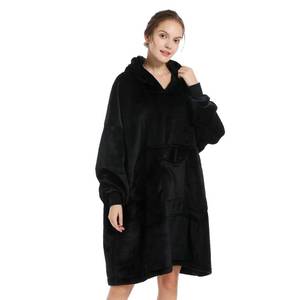 lot 27120 image: Blanket Hoodie Sweatshirt, Wearable Blanket Oversized Sherpa with Sleeves and Giant Pocket, Cozy Hoodie for Adult Kids - Retail $30