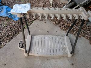 lot 17 image: Suncast RTC1000 Rolling Tool Rack with Wheels