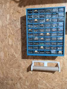 lot 103 image: Blue Metal Parts Storage Cabinet with Multiple Small Drawers