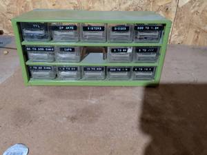 lot 115 image: Electronic Component Storage Cabinet with 14 Drawers