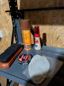 lot 127 image: Shoe Care Kit with Brushes and Cleaning Products
