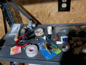 lot 135 image: Soldering wire copper elbow component, tool, hardware.