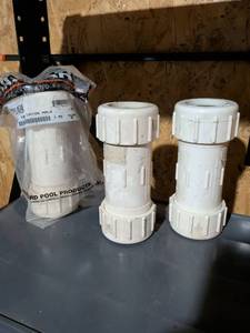 lot 151 image: White PVC Union Fittings Pool Plumbing Parts
