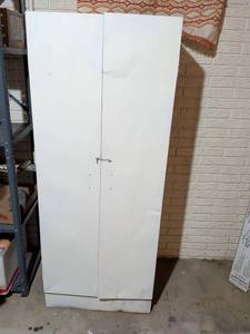lot 159 image: White Two Door Storage Cabinet