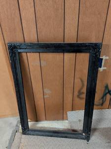 lot 168 image: Black Ornate Picture Frame with Carved Floral Details