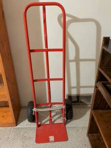 lot 173 image: Red Two-Wheel Hand Truck Dolly tires and need aired up