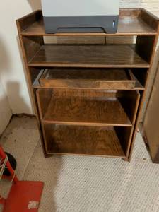 lot 175 image: Mid Century Modern Wood Record Album Storage Organizer Cabinet