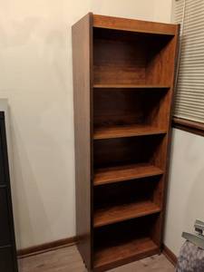 lot 186 image: Tall Wood Bookshelf with Five Shelves