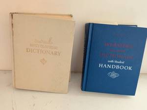 lot 202 image: Dictionary Set - Standard Encyclopedic and Websters New World with Student Handbook