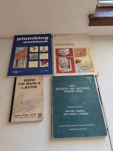 lot 204 image: Technical Manual Collection - Plumbing, Appliance Repair, Lathe Operation, and Navy Electronics Training