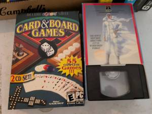 lot 271 image: Mixed Media Collection VHS Tapes CDs Computer Games Bundle