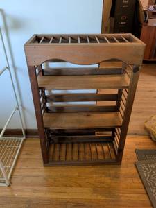 lot 292 image: Nice wooden plant stand  bookshelf measurements and pictures