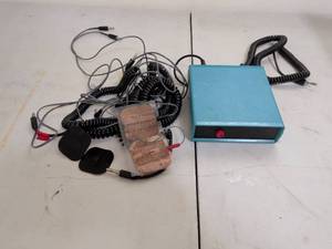 lot 332 image: Electrotherapy Device with Electrodes and Cables