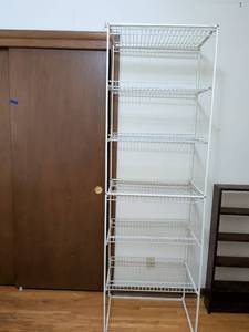 lot 337 image: White Wire 6-Tier Storage Shelving Unit 25 and 38 wide approximately 80 in tall and 17 and 34 deep