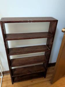 lot 338 image: Wood Five Shelf Open Bookcase