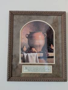lot 347 image: Religious Still Life Framed Print with Biblical Verse